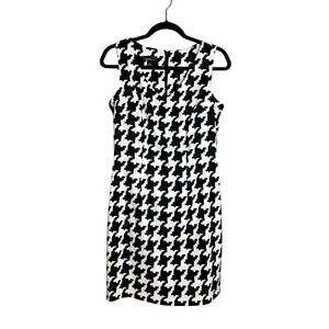 ALYX‎ Dress Houndstooth Shift Black White Womens Size 6 Sleeveless Career